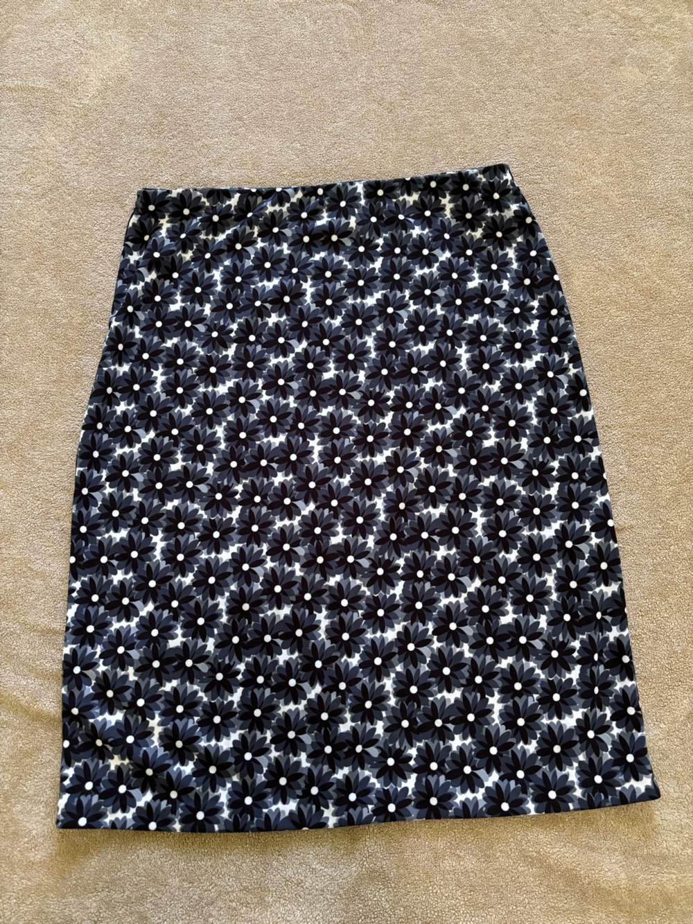 DKNY Navy and White Floral Maxi Skirt